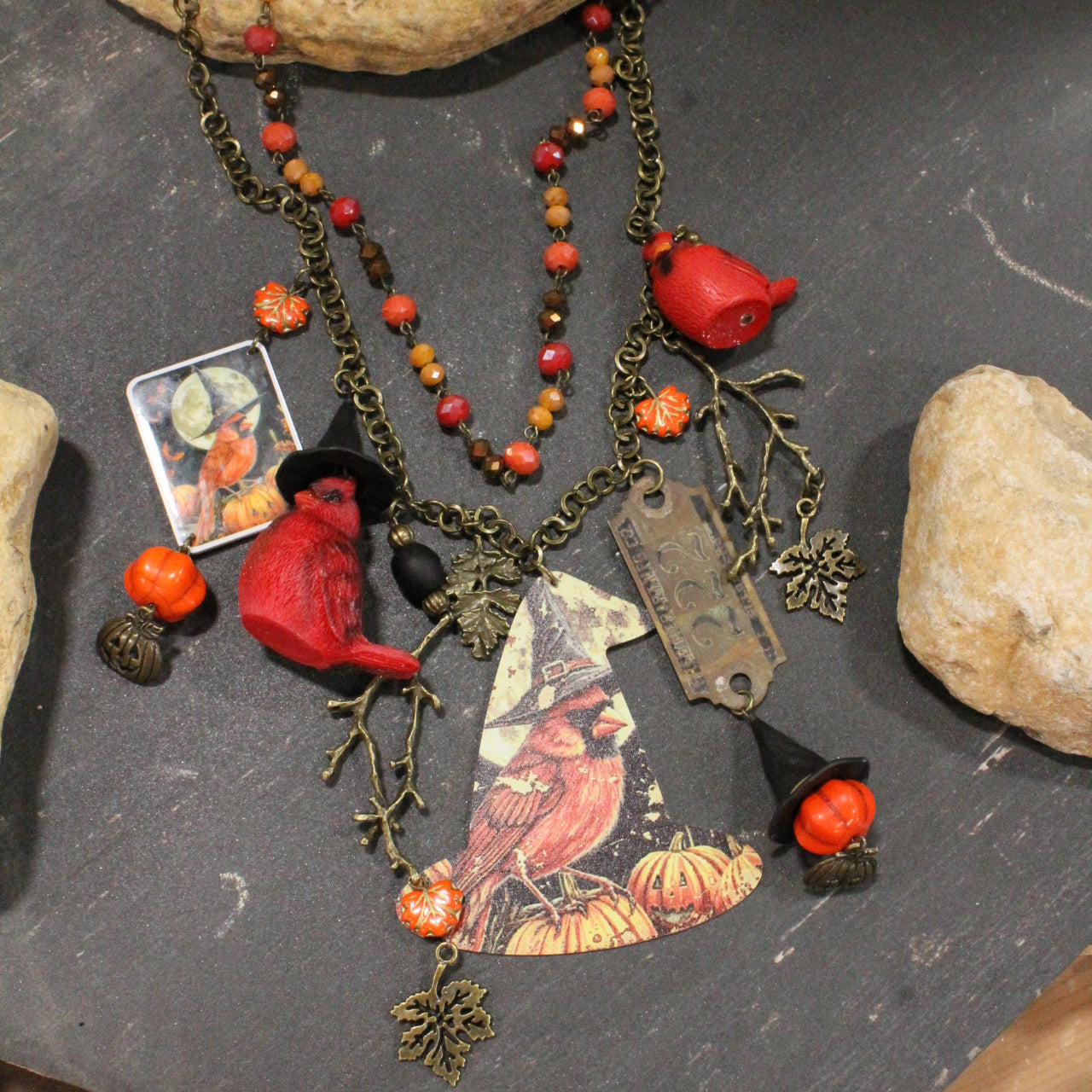 Falling For Cardinals Charm'd Necklace