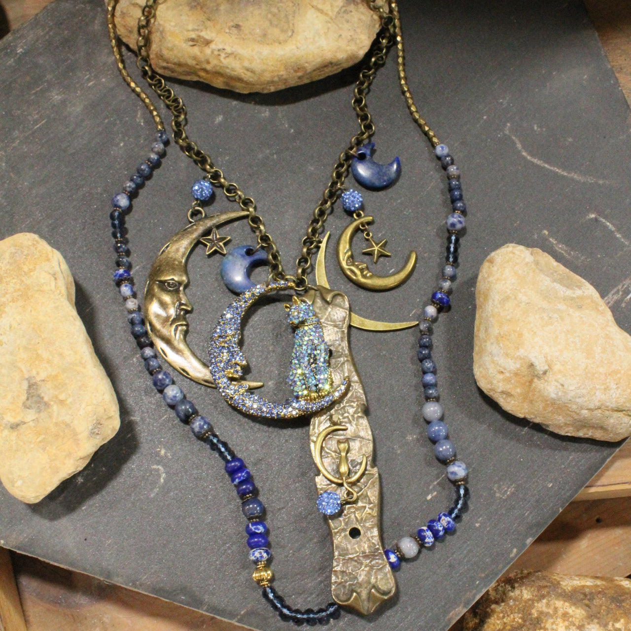 Midnight Blues Charm'd Necklace