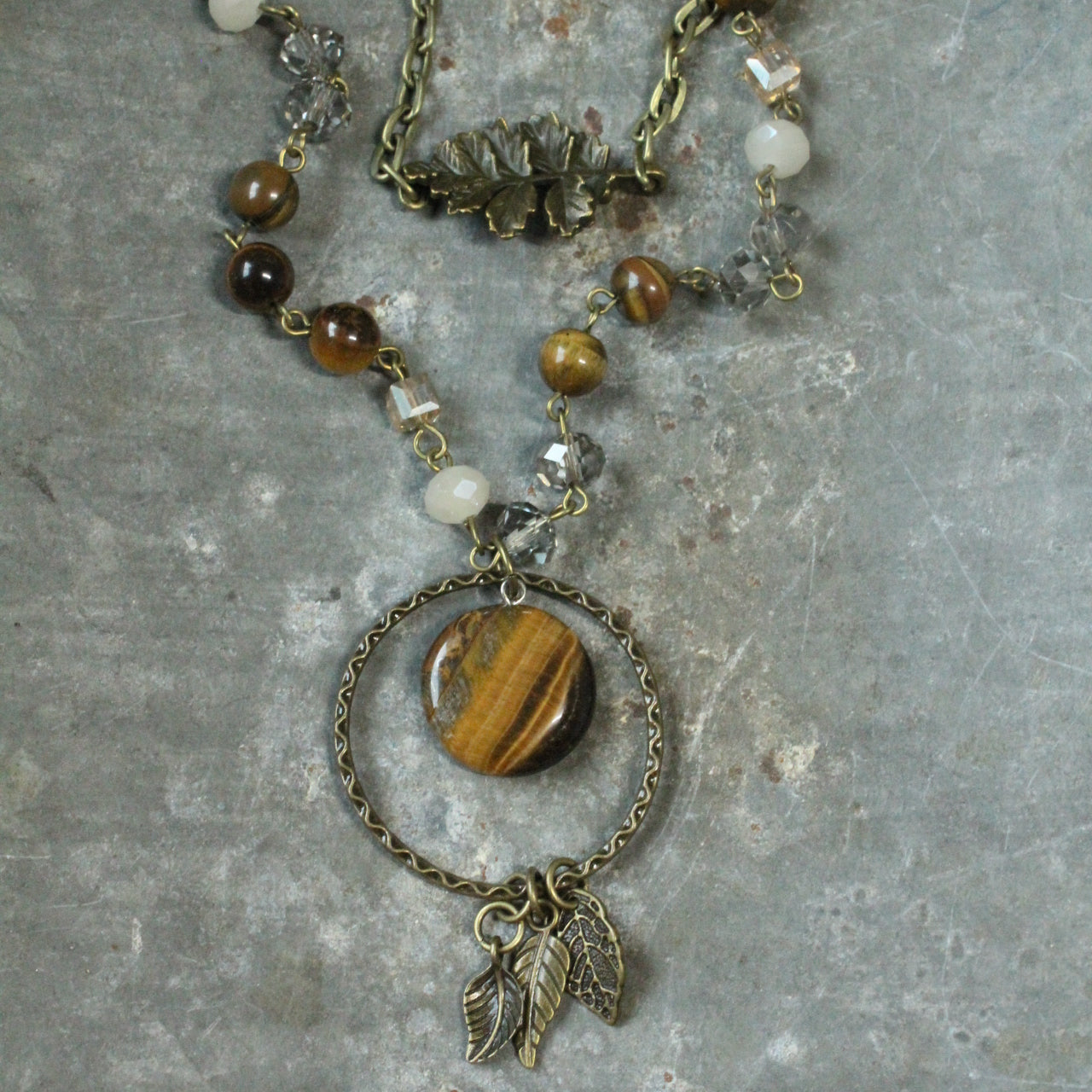 Bronze & Tiger Eye Layered Fall Necklace