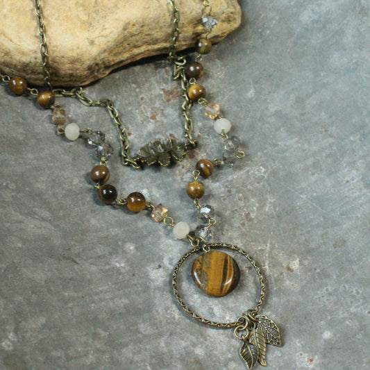 Bronze & Tiger Eye Layered Fall Necklace