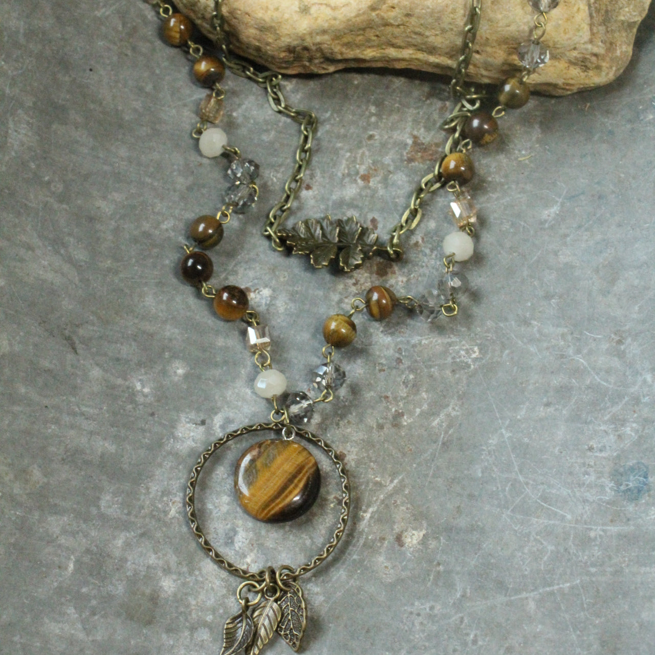 Bronze & Tiger Eye Layered Fall Necklace