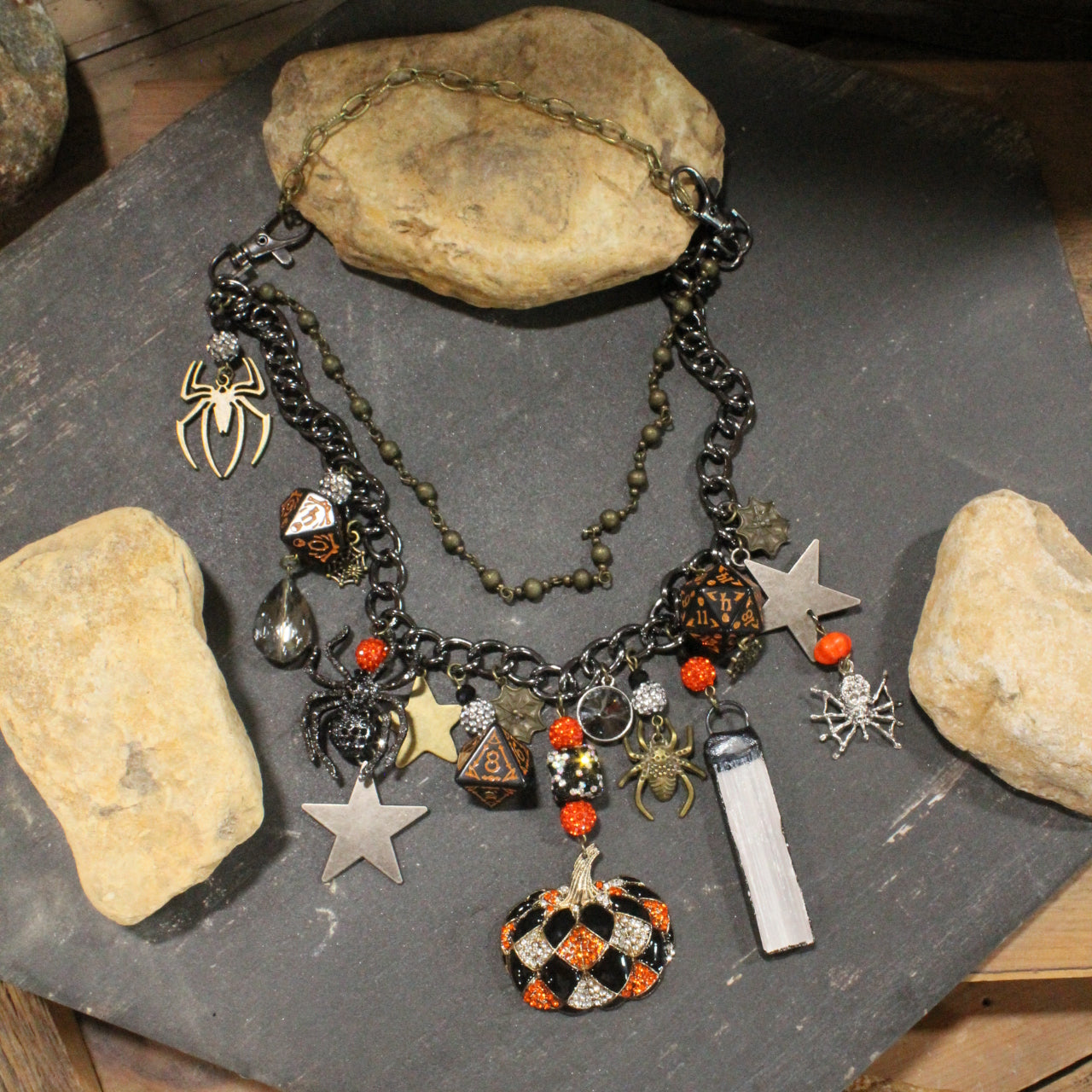 Creepy Crawly Spider Charm'd Necklace