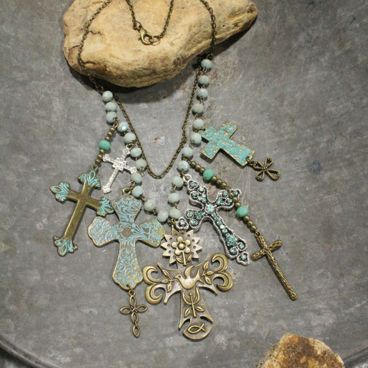 Cluster Of Crosses Charm'd Necklace