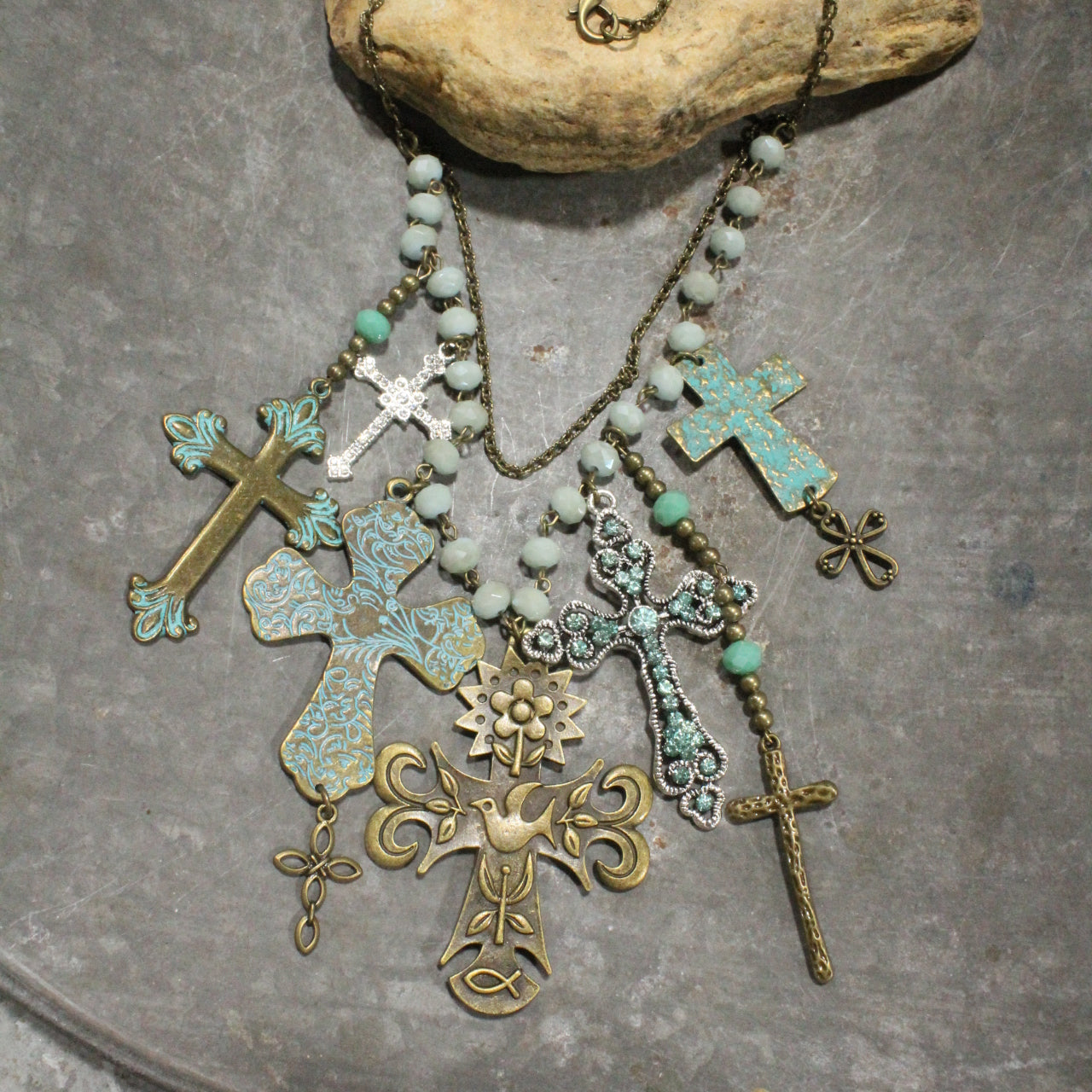 Cluster Of Crosses Charm'd Necklace