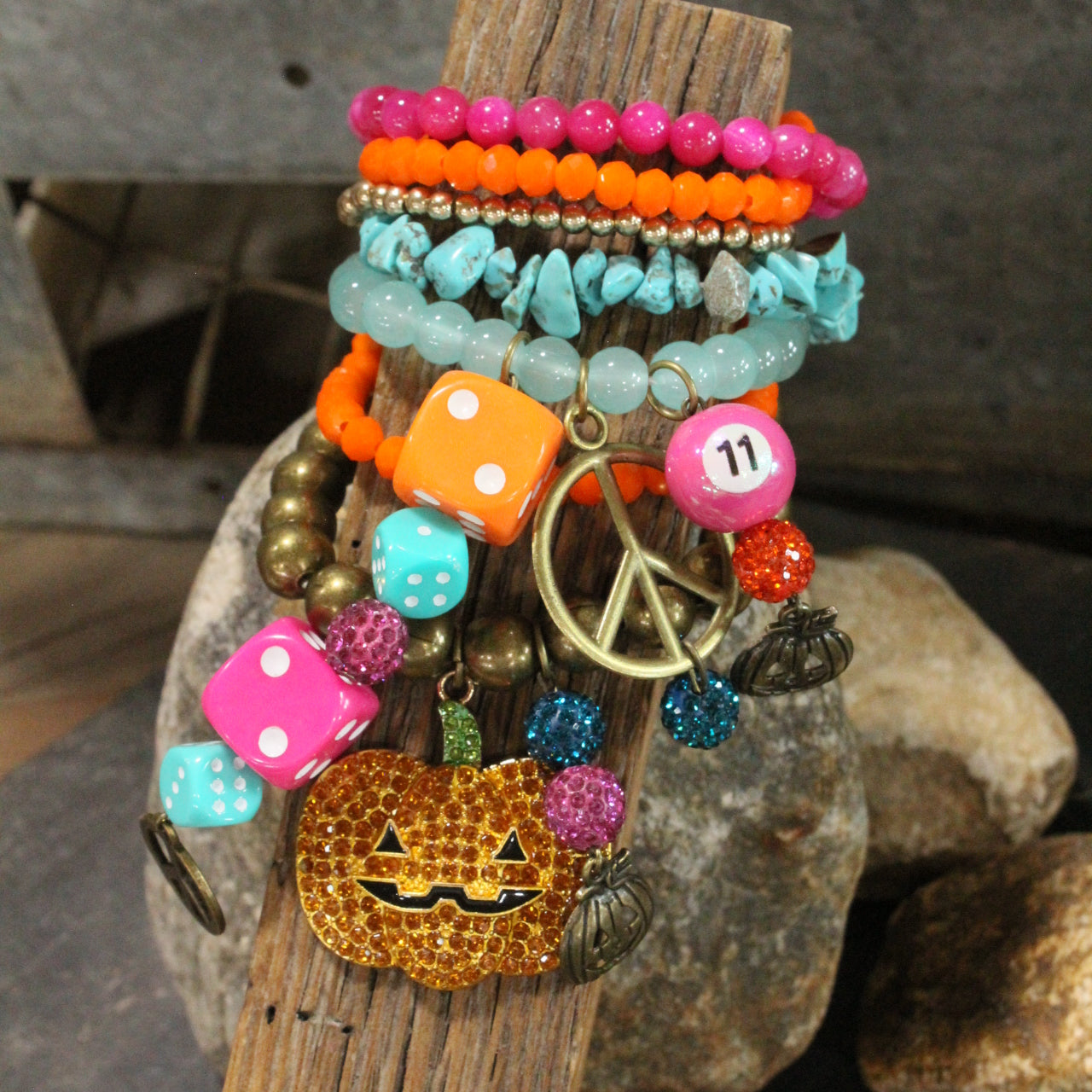 Pumpkin Season Charm'd Bracelet Set