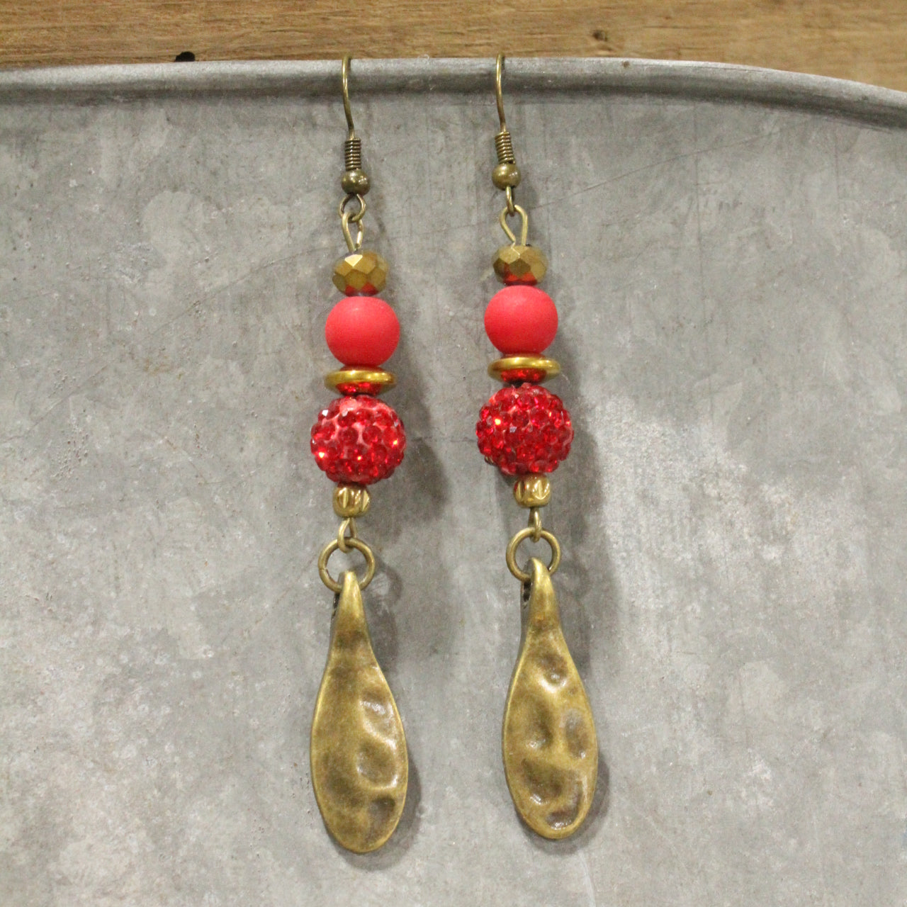 Golden Cardinal Matching Dangle Drop Earrings