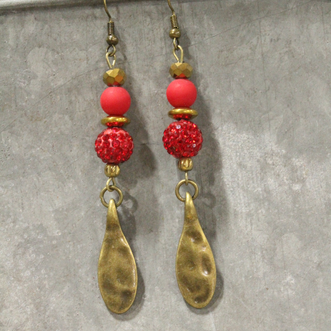 Golden Cardinal Matching Dangle Drop Earrings