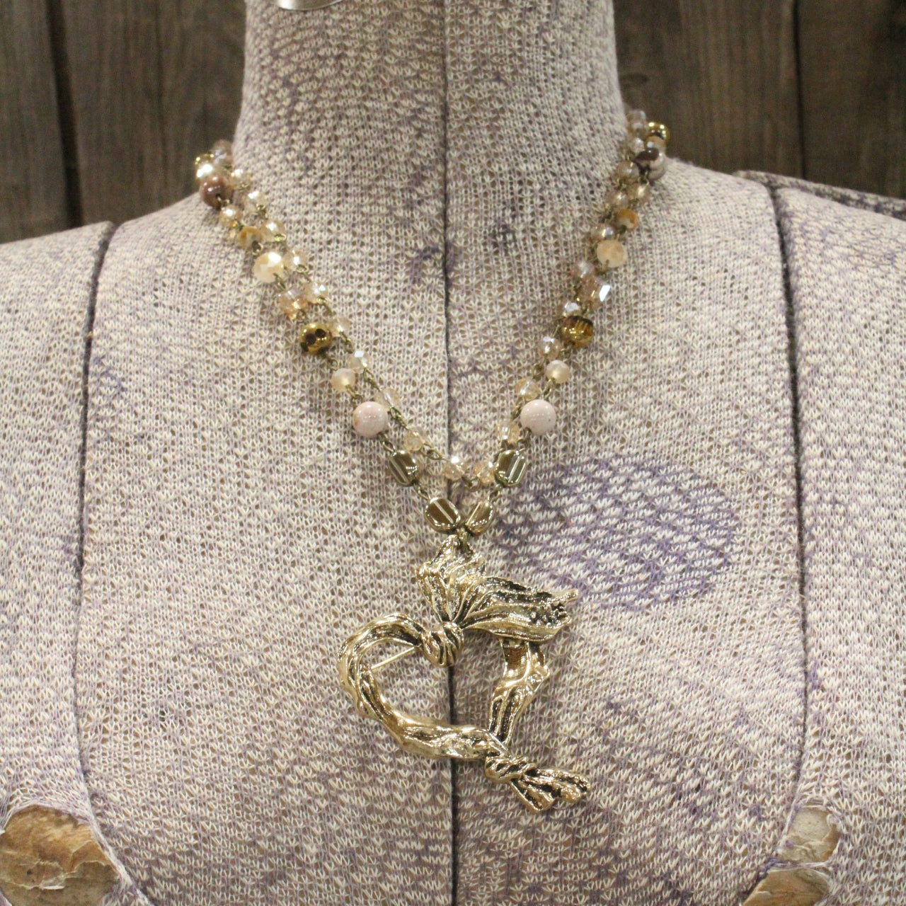 Ribbons & Wraps Heart Layered Necklace