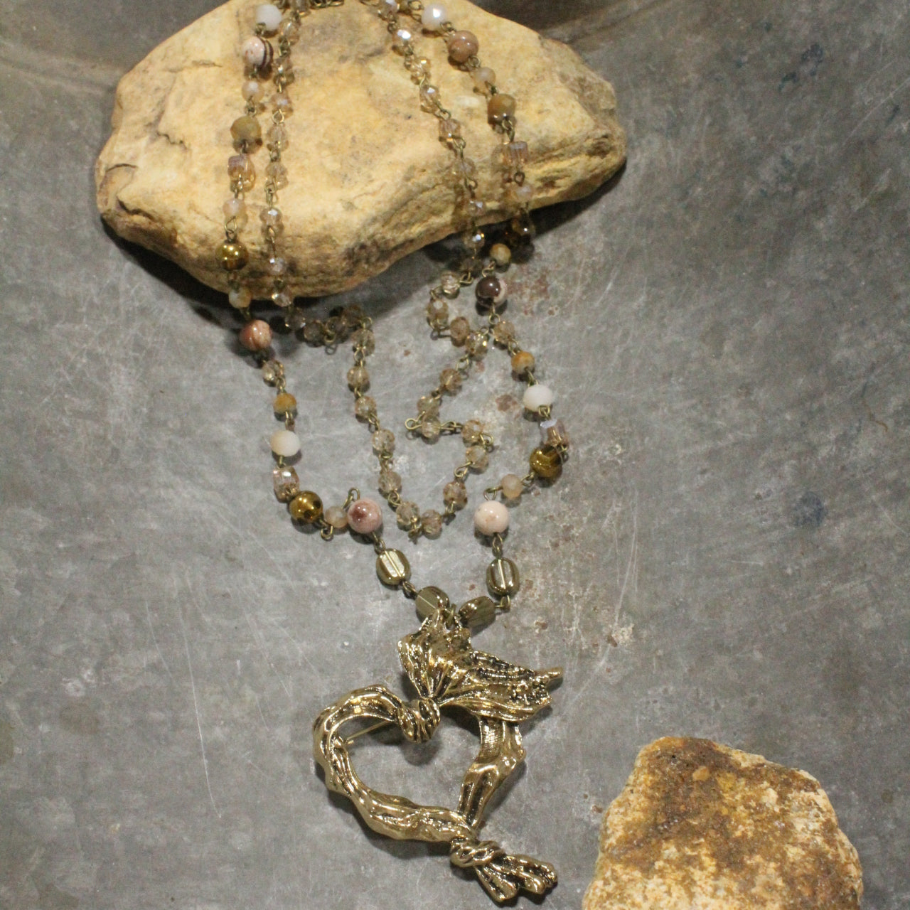 Ribbons & Wraps Heart Layered Necklace