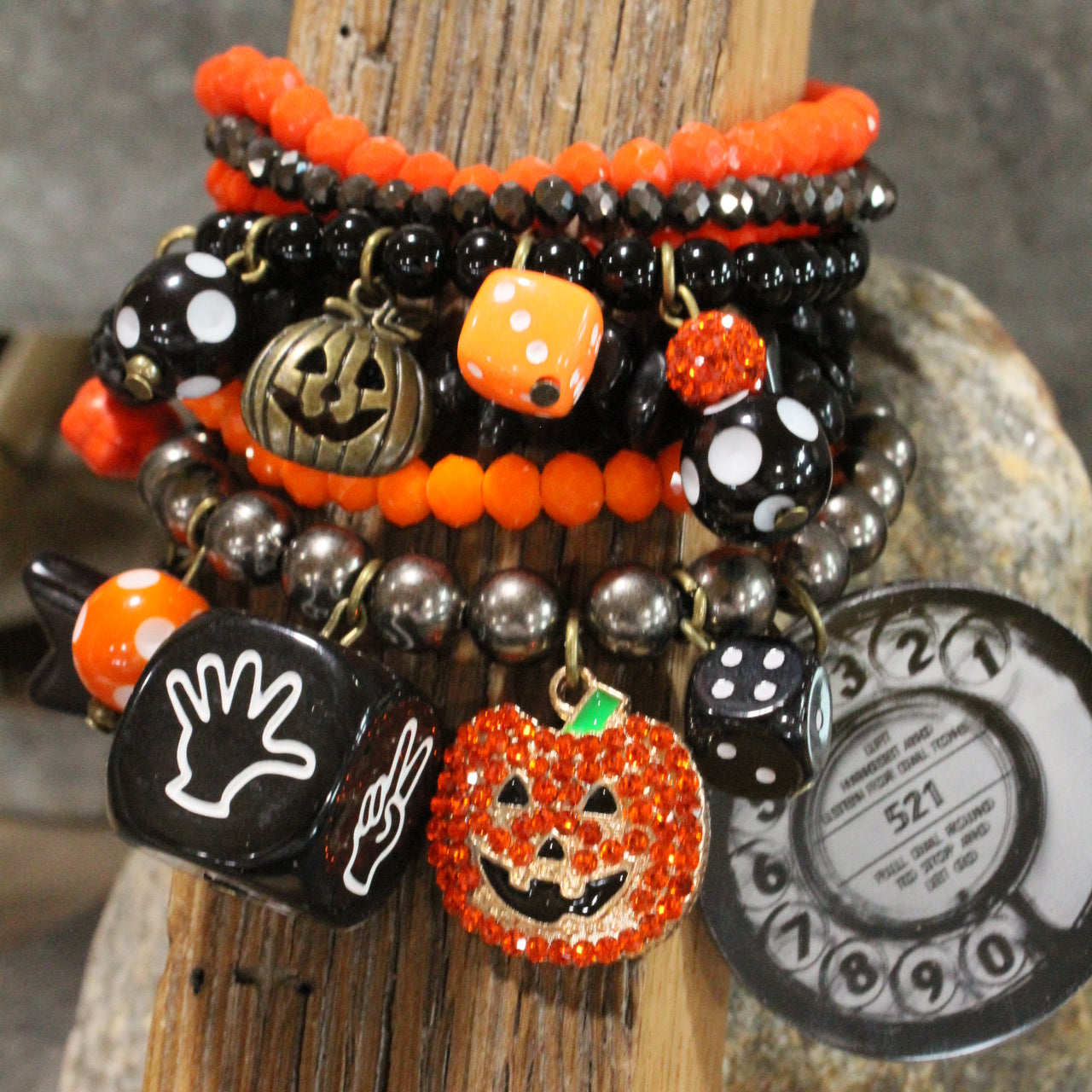 Just A Jack-O-Lantern Charm'd Bracelet Set