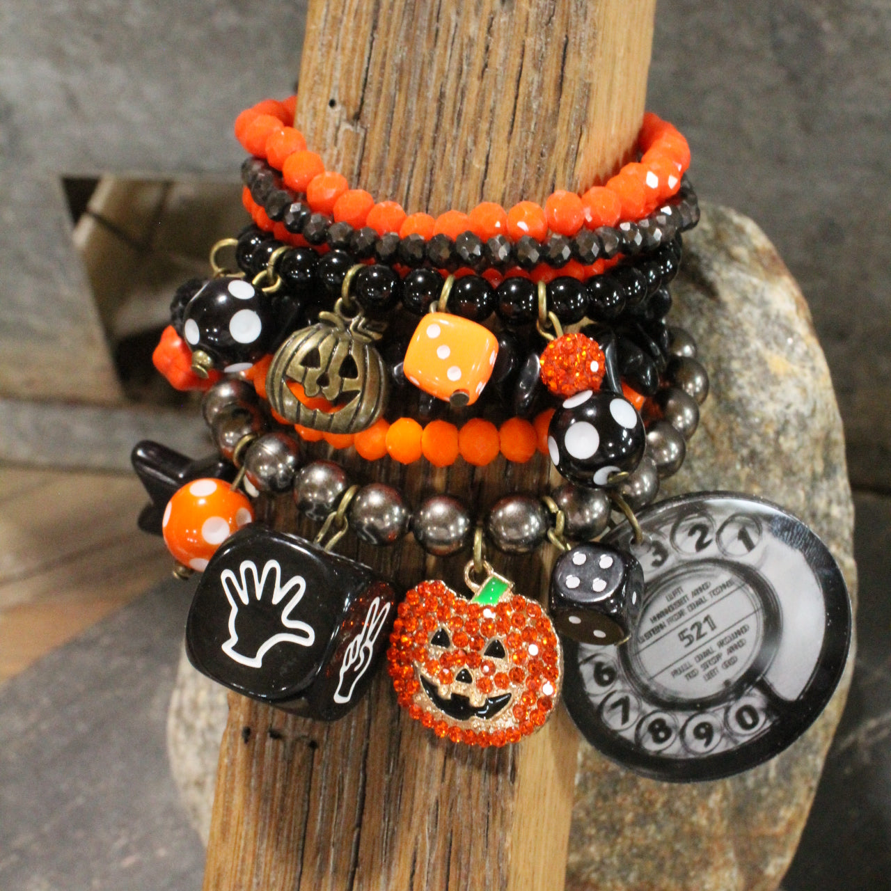 Just A Jack-O-Lantern Charm'd Bracelet Set
