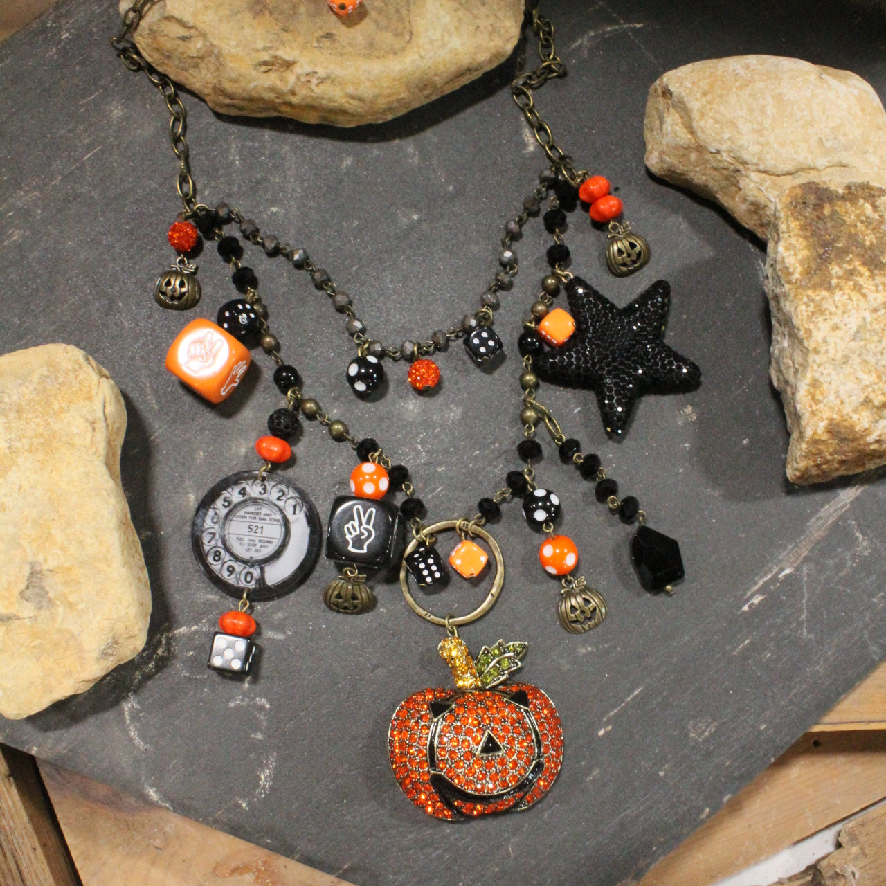 Just A Jack-O-Lantern Charm'd Necklace