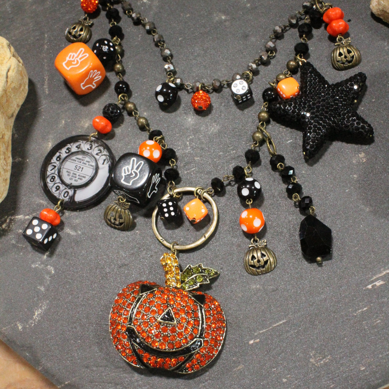 Just A Jack-O-Lantern Charm'd Necklace