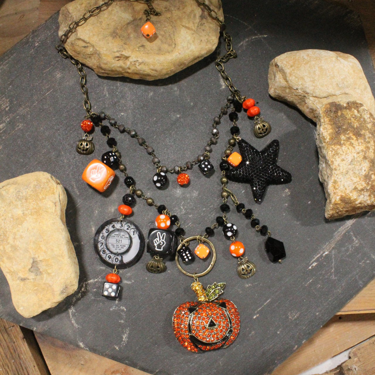 Just A Jack-O-Lantern Charm'd Necklace