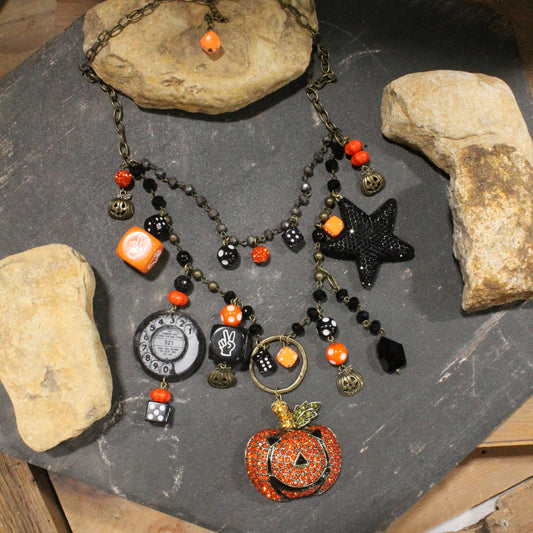 Just A Jack-O-Lantern Charm'd Necklace