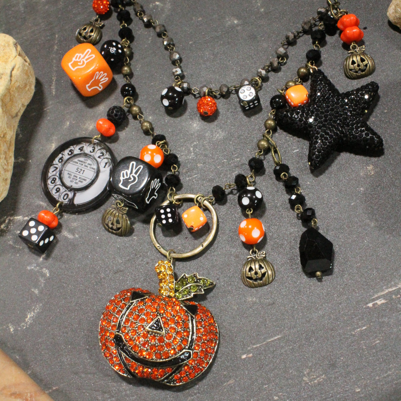 Just A Jack-O-Lantern Charm'd Necklace