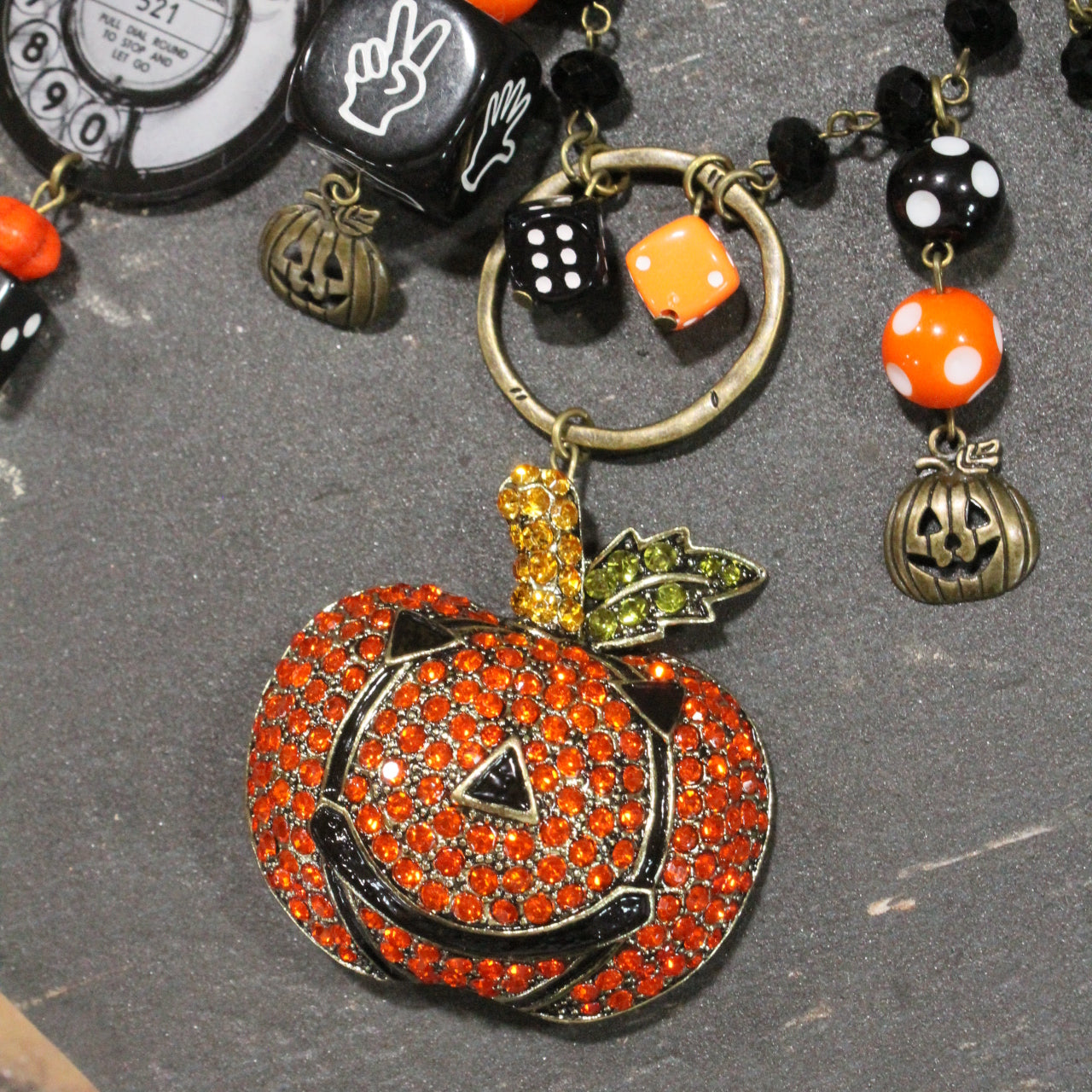 Just A Jack-O-Lantern Charm'd Necklace