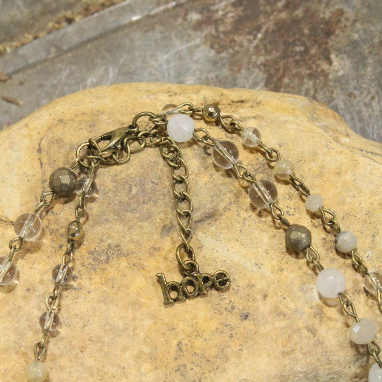Bright Sunny Days Stone Cross Layered Necklace