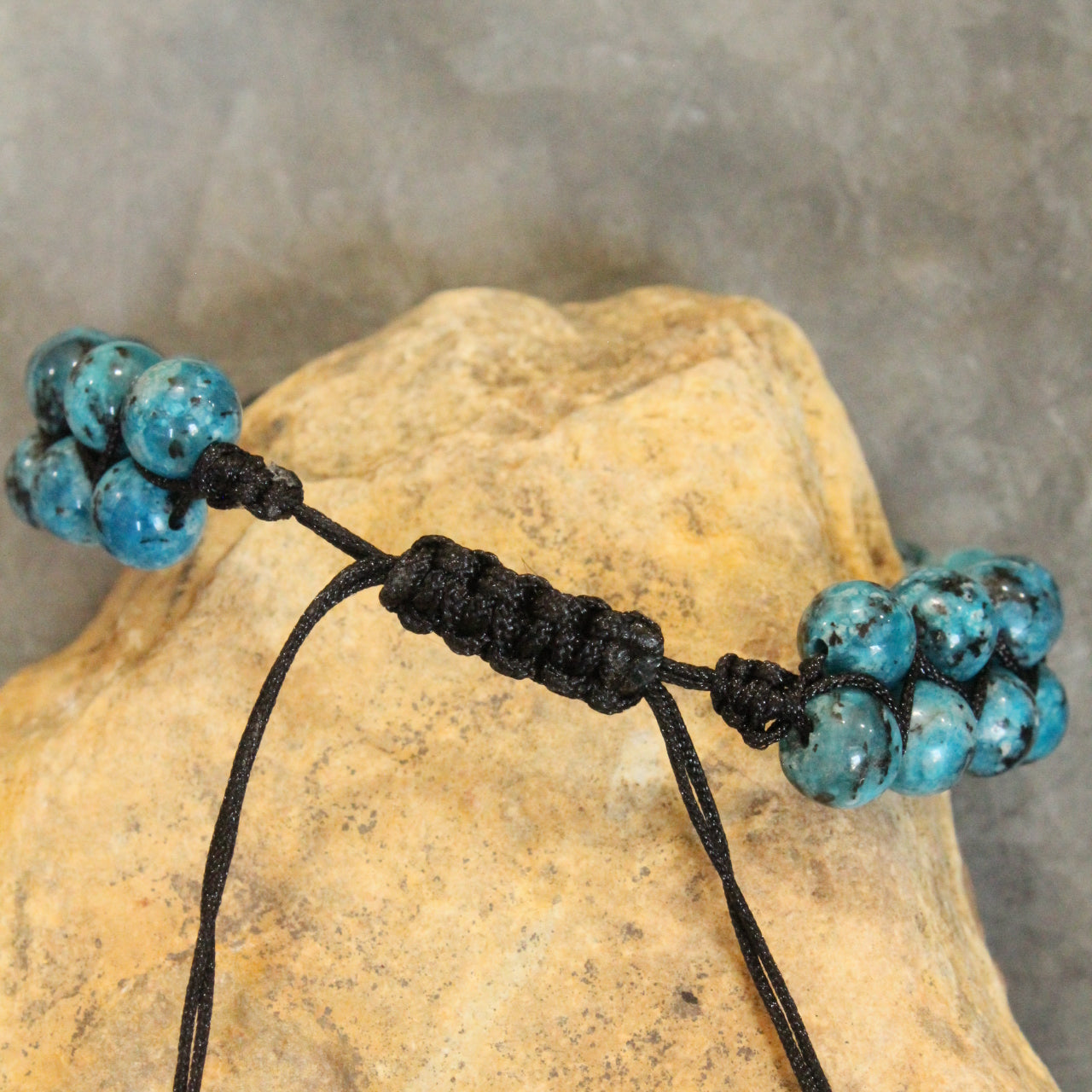 Ancient Ways Boho Blue Stone Copper Flower Bracelet