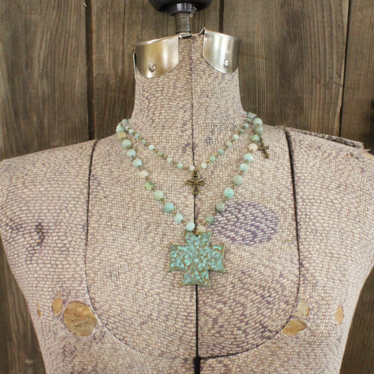 Passionate About Patina Cross Layered Necklace