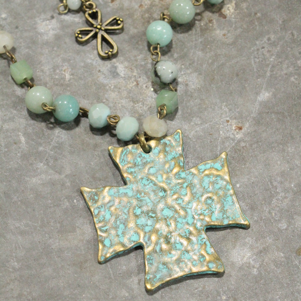 Passionate About Patina Cross Layered Necklace