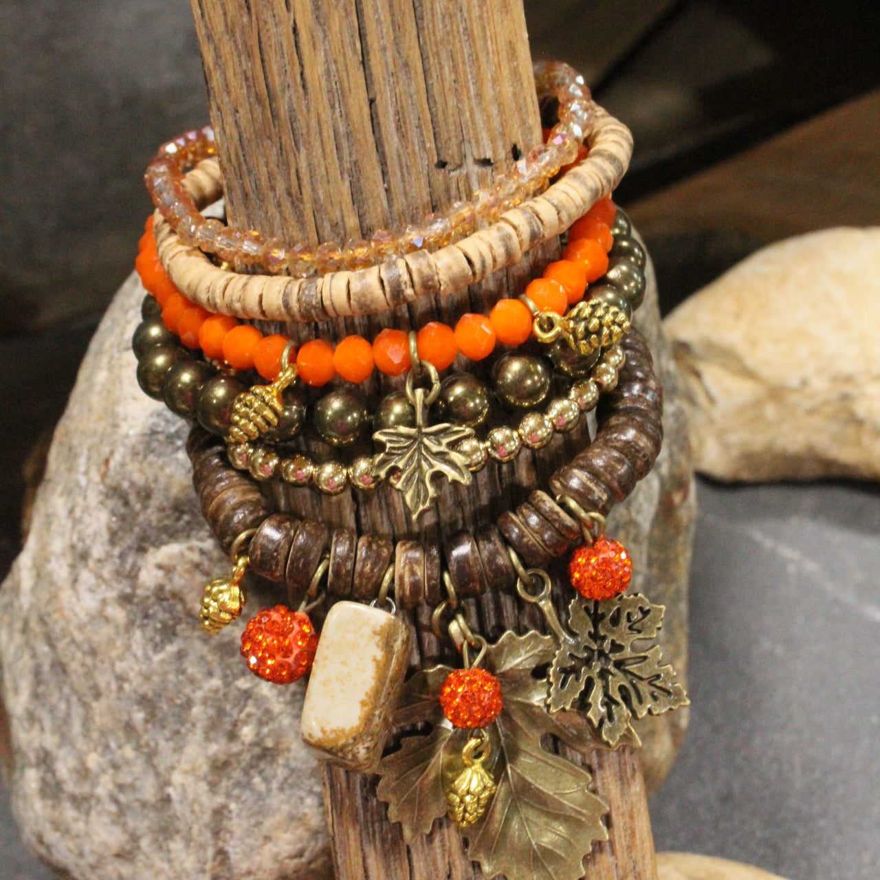 Orange Maples Are My Favorite Charm'd Bracelet Set