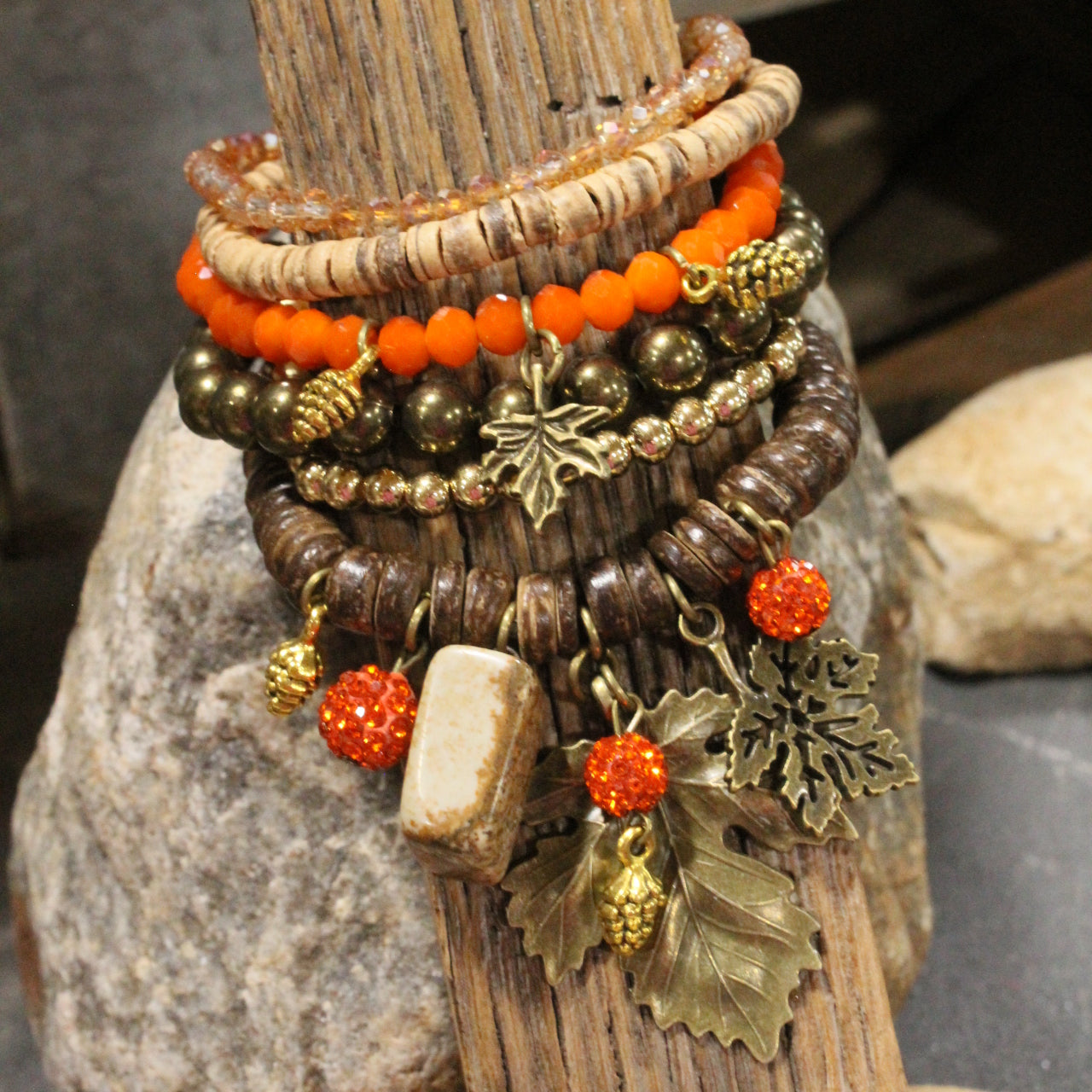 Orange Maples Are My Favorite Charm'd Bracelet Set