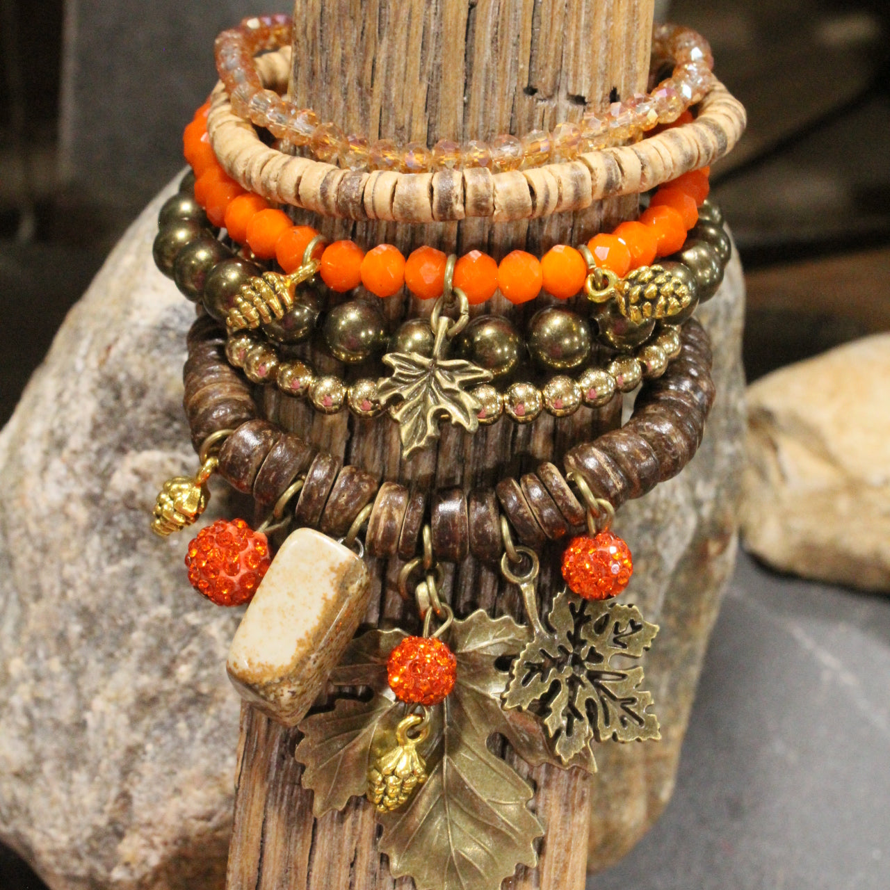 Orange Maples Are My Favorite Charm'd Bracelet Set