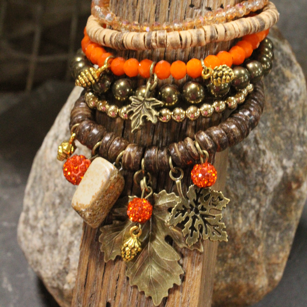 Orange Maples Are My Favorite Charm'd Bracelet Set