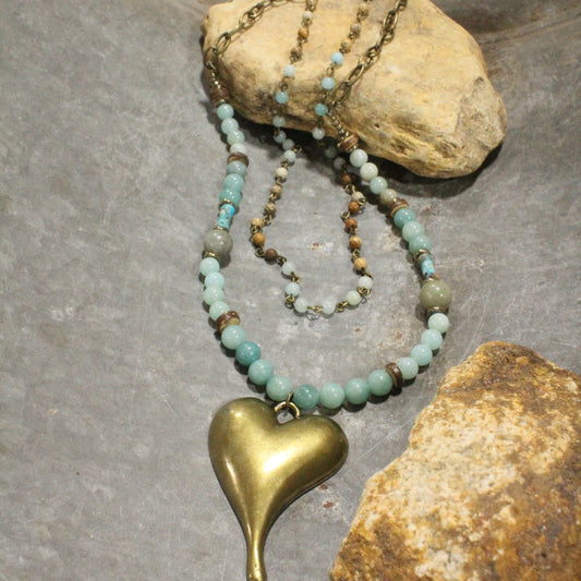 My Lucky Charm Heart Layered Necklace