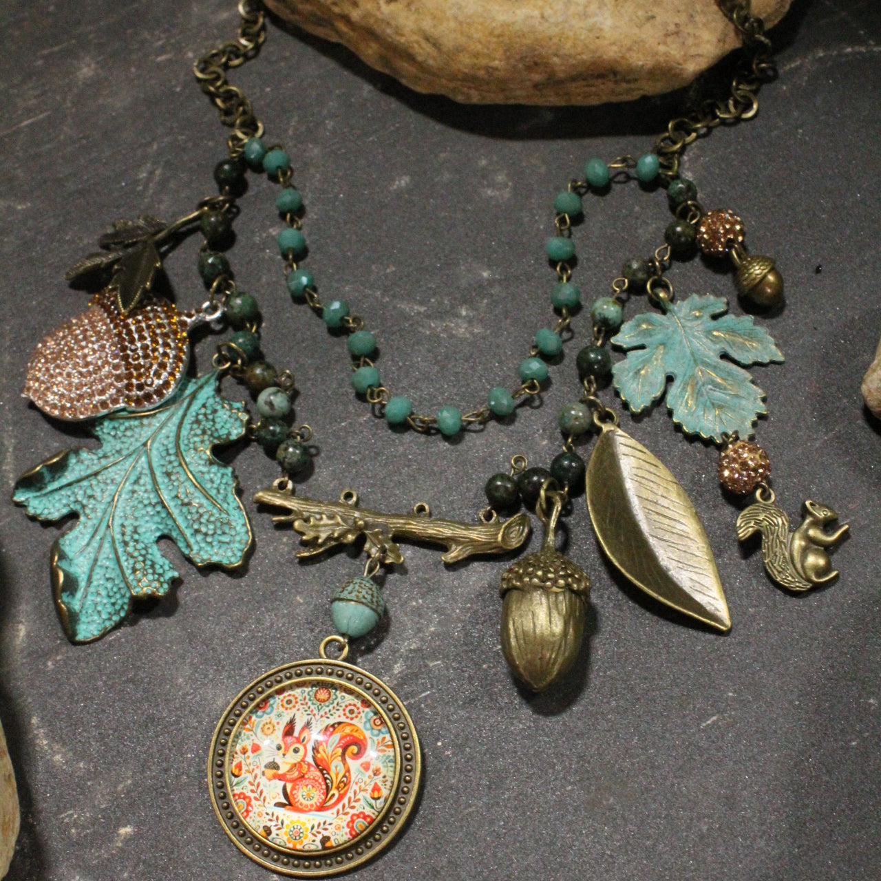 Just A Bit Squirrely Charm'd Necklace