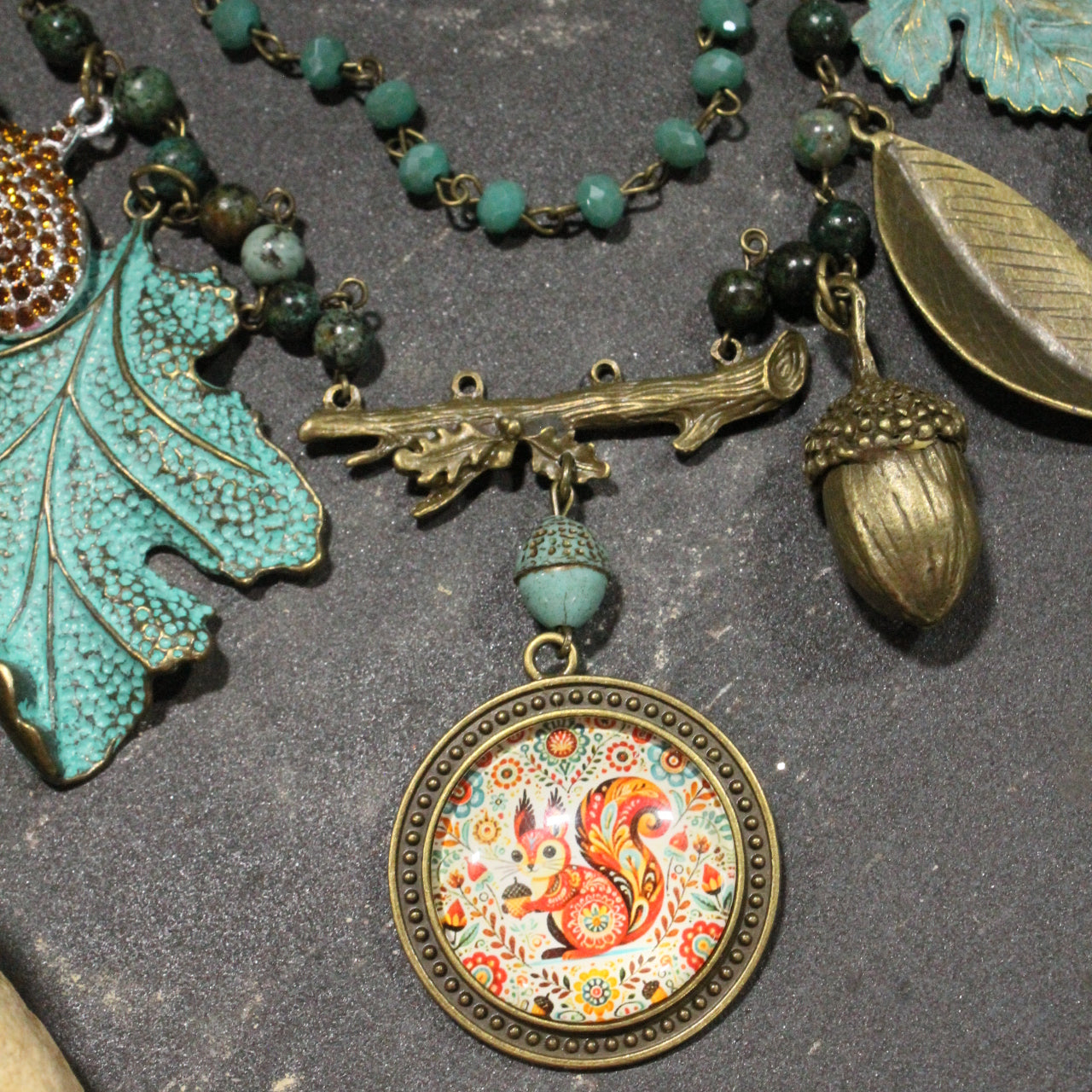 Just A Bit Squirrely Charm'd Necklace