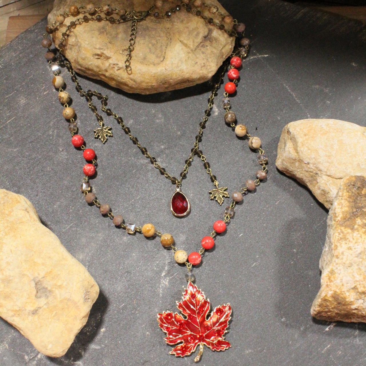 Red Maples Are My Favorite Charm'd Necklace