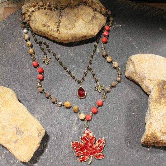 Red Maples Are My Favorite Charm'd Necklace