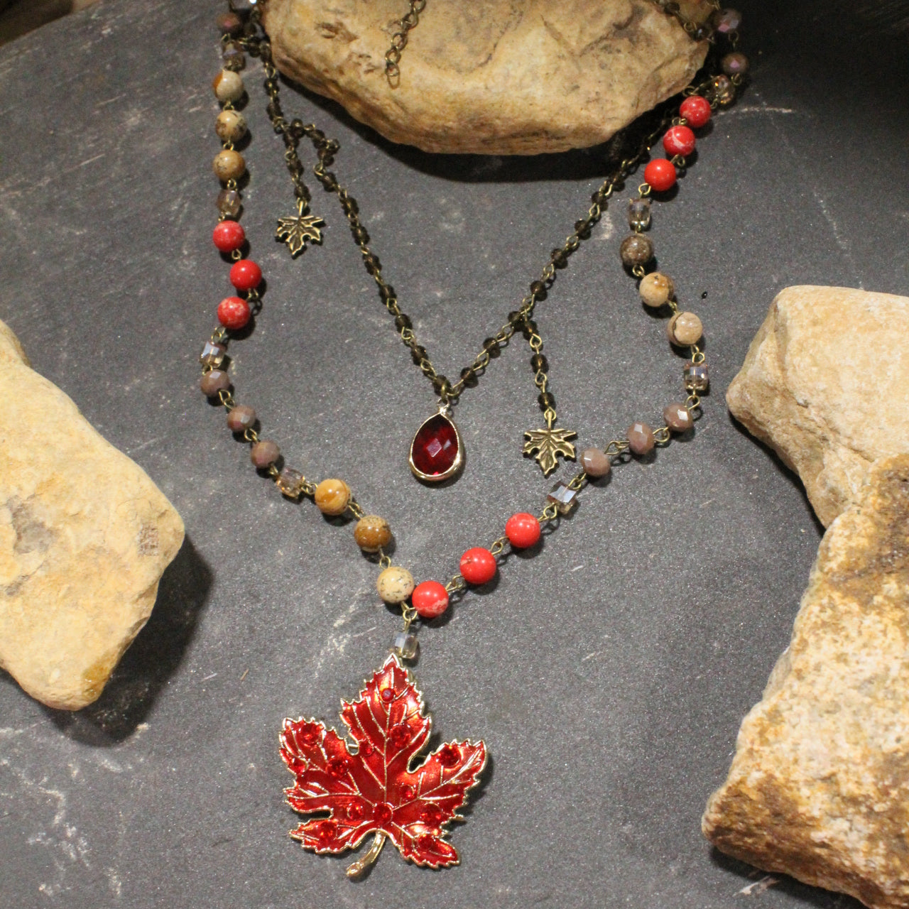 Red Maples Are My Favorite Charm'd Necklace