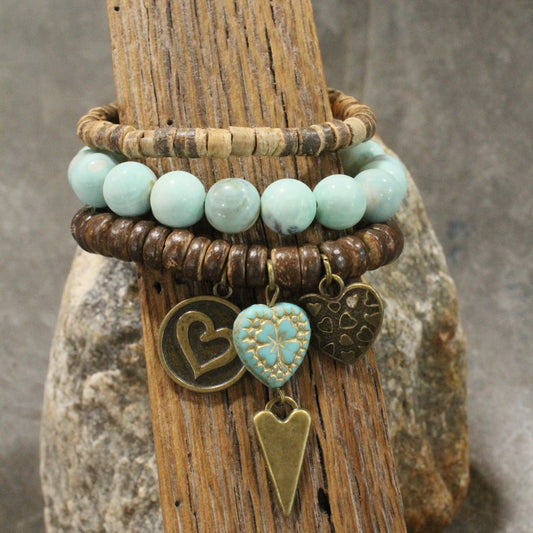 My Lucky Charm Heart Bracelet Set