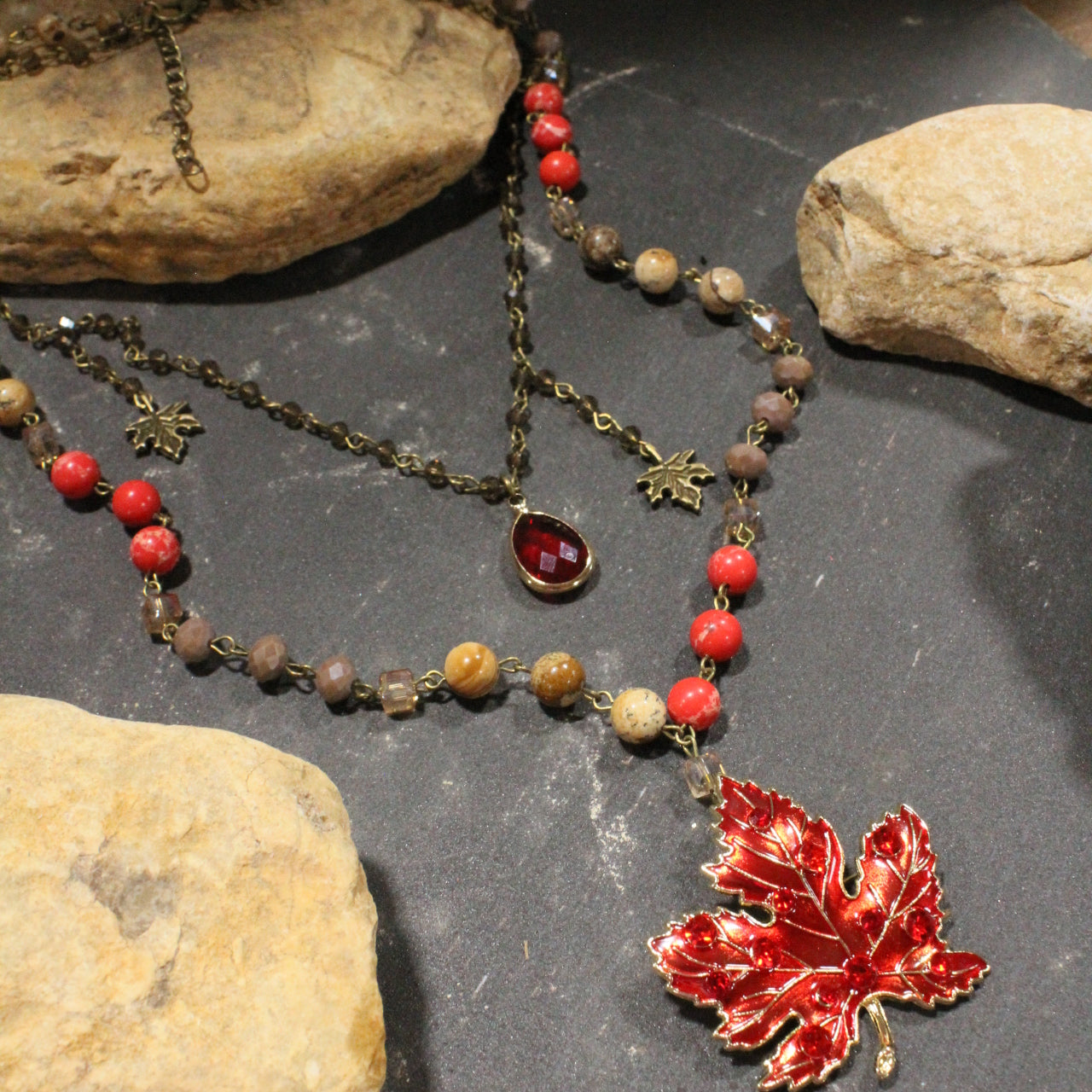 Red Maples Are My Favorite Charm'd Necklace