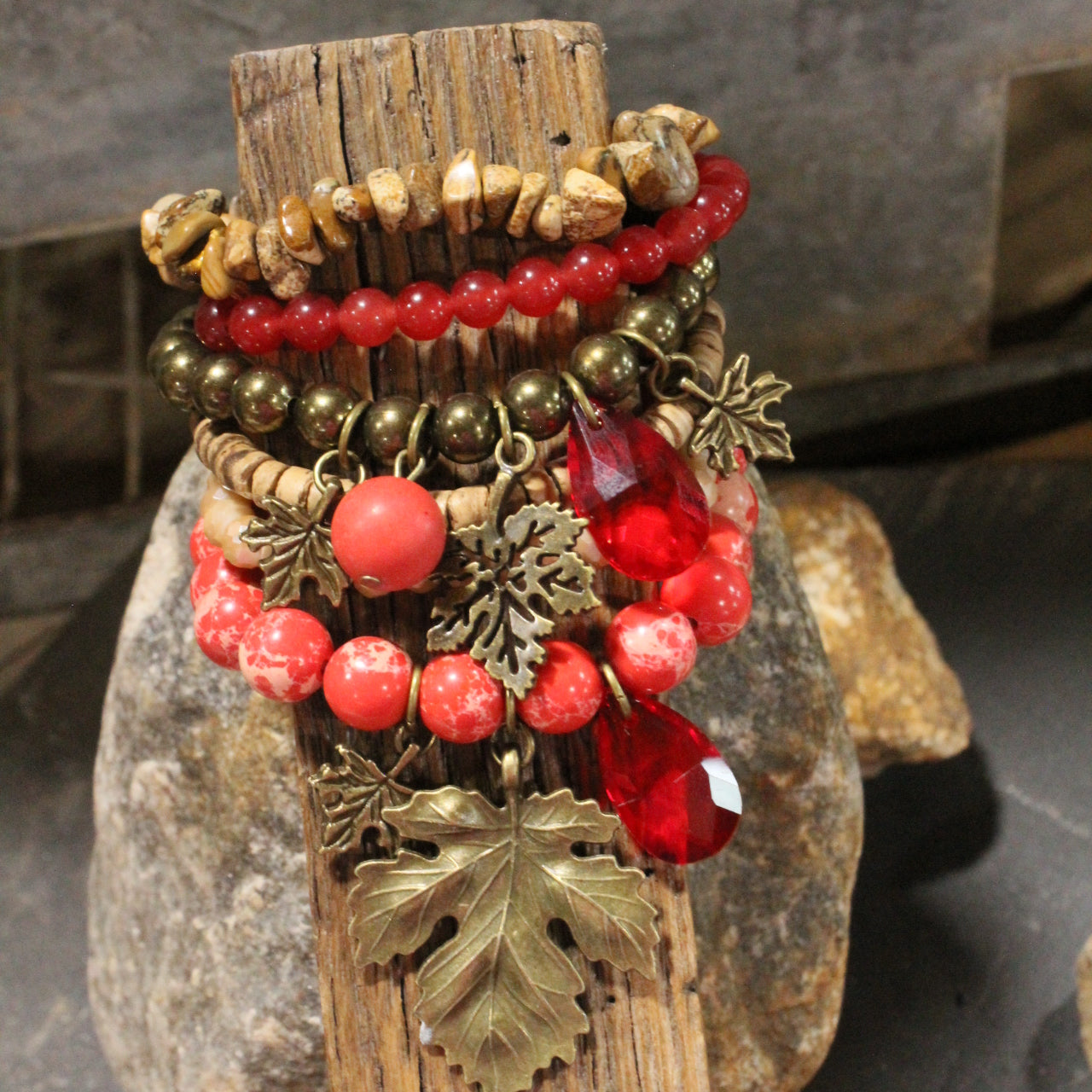Red Maples Are My Favorite Charm'd Bracelet Set