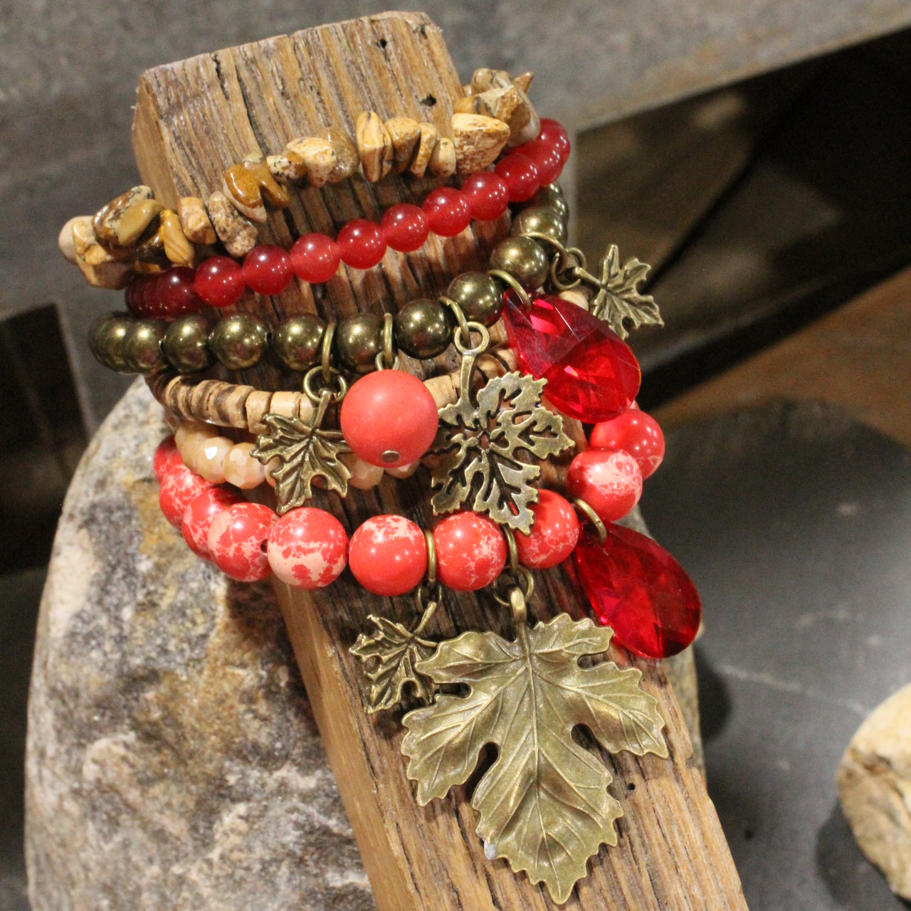 Red Maples Are My Favorite Charm'd Bracelet Set