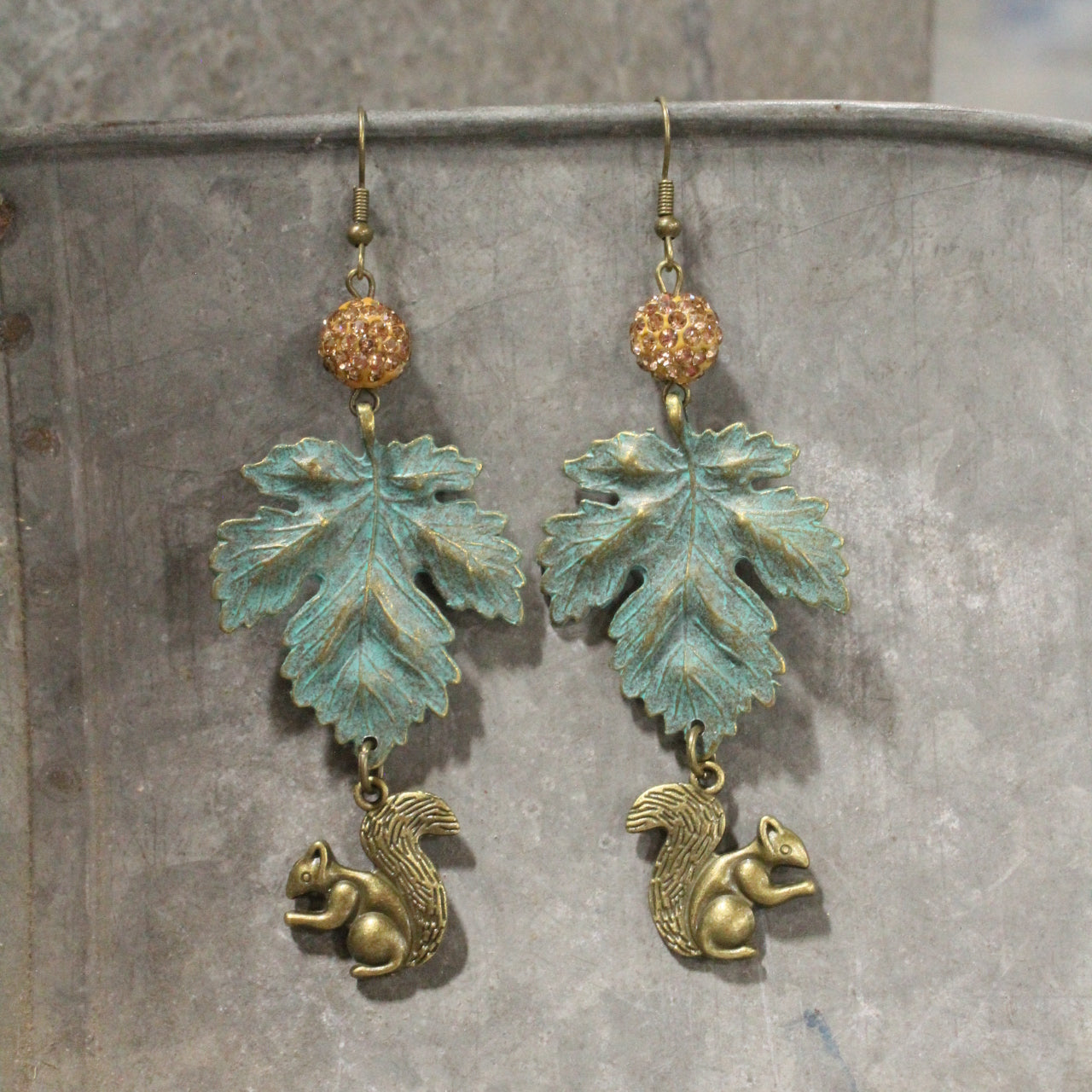 Just A Bit Squirrely Dangle Earrings