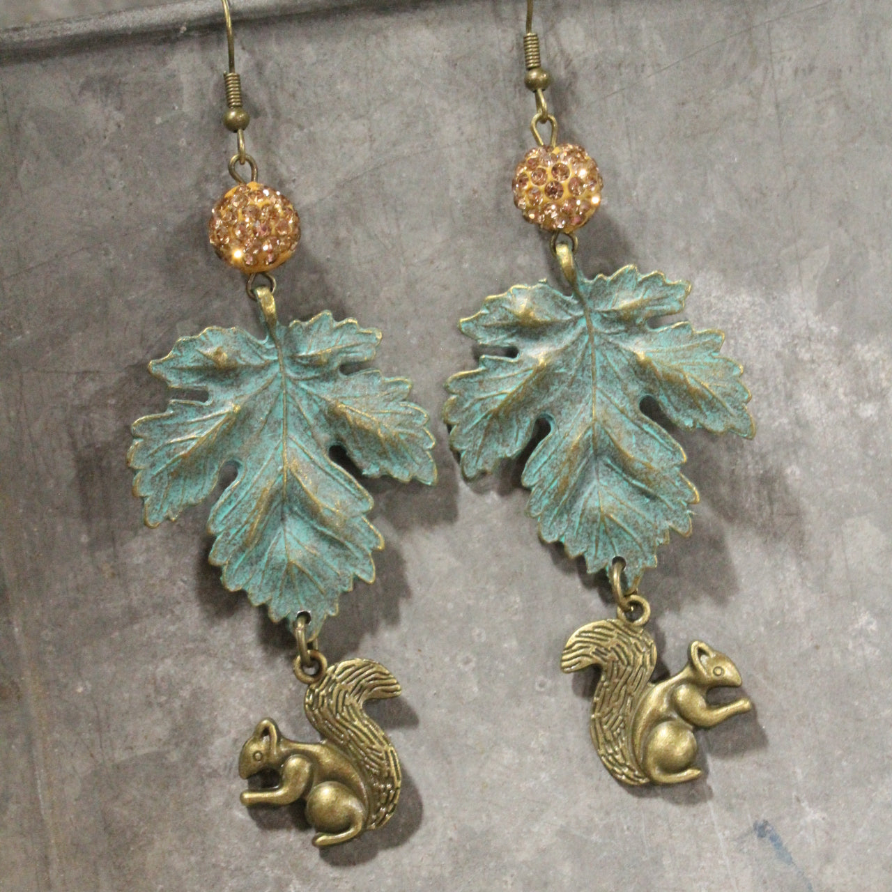 Just A Bit Squirrely Dangle Earrings