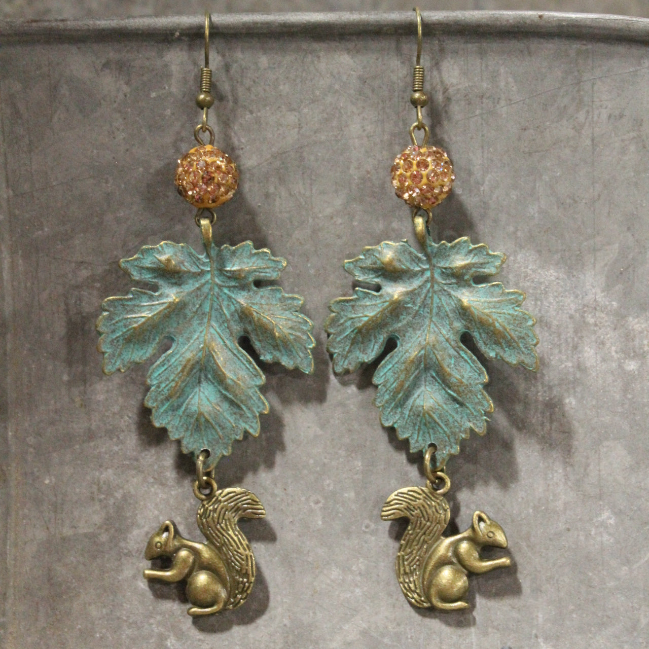 Just A Bit Squirrely Dangle Earrings
