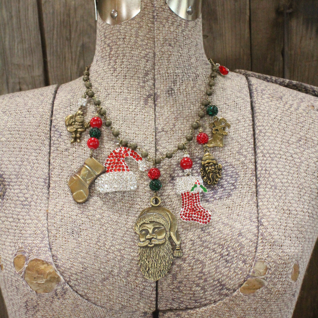 Getting Dressed Up Santa Charm'd Necklace