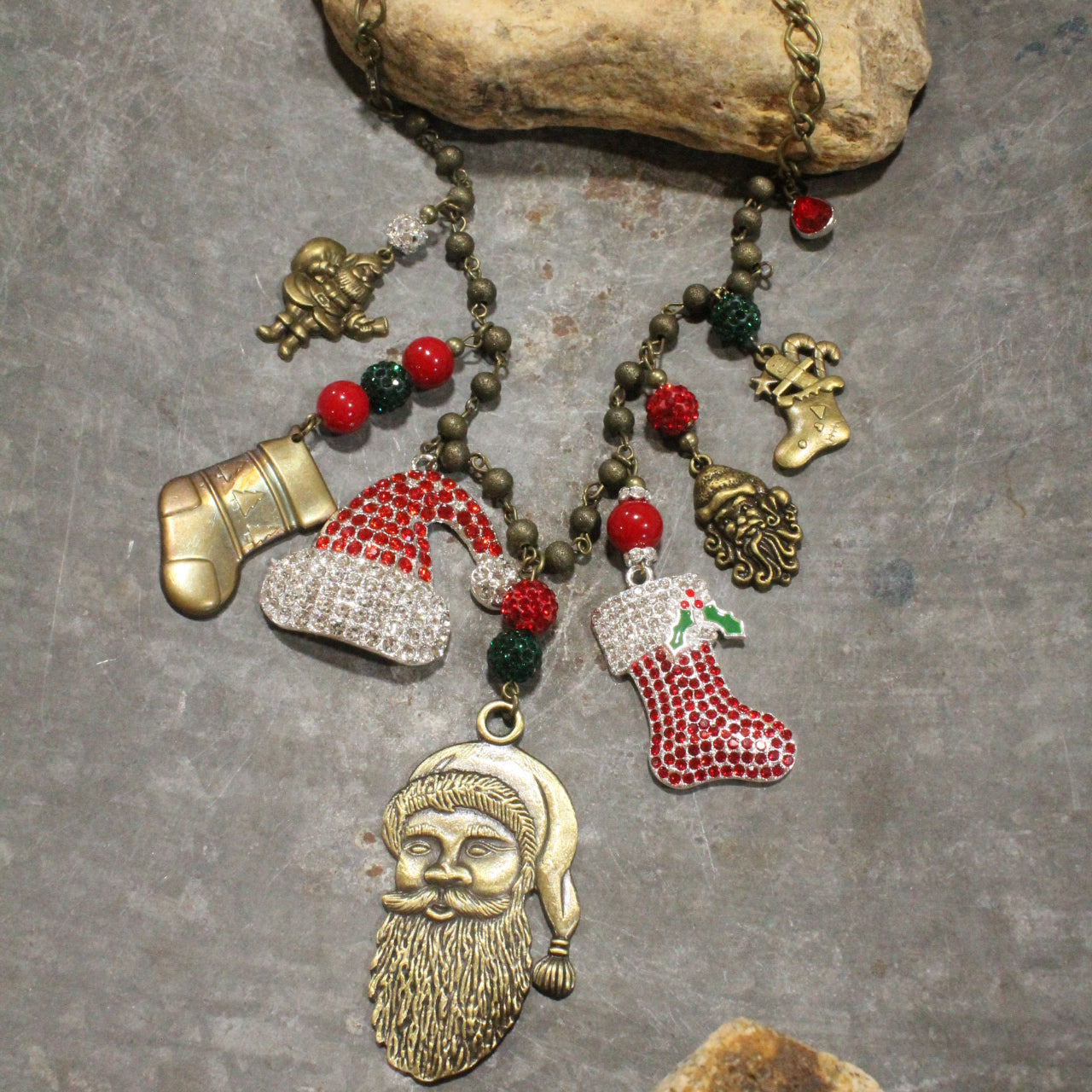 Getting Dressed Up Santa Charm'd Necklace