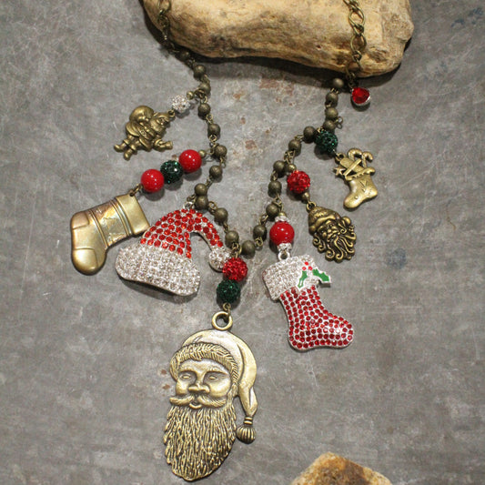 Getting Dressed Up Santa Charm'd Necklace