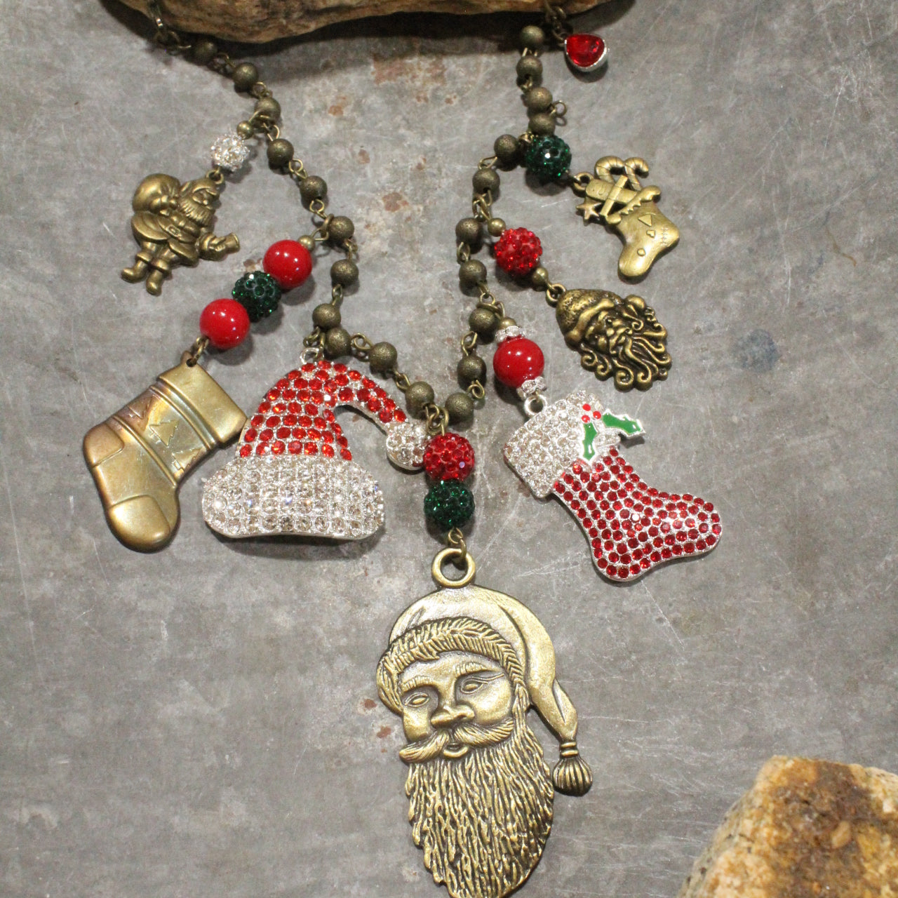 Getting Dressed Up Santa Charm'd Necklace