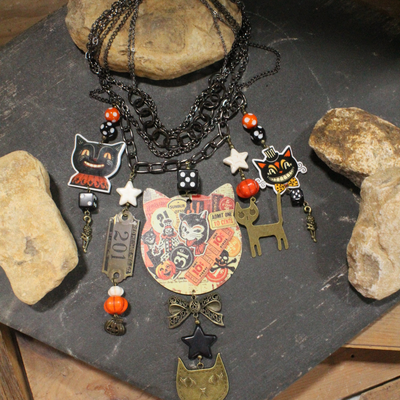 Cat's Got Your Tongue Charm'd Necklace