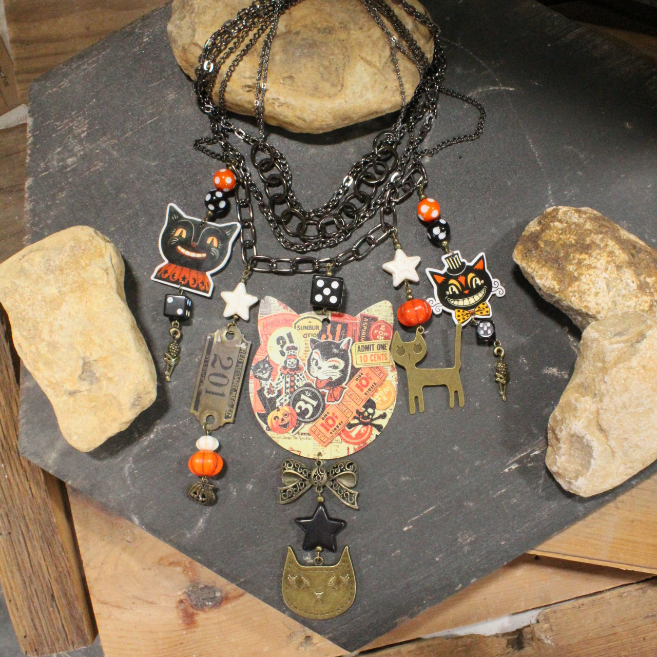 Cat's Got Your Tongue Charm'd Necklace