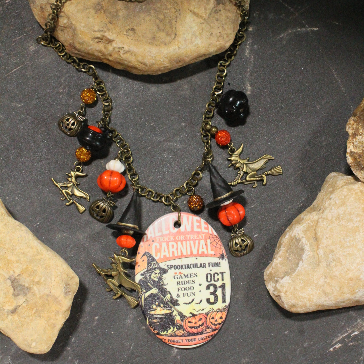 Spooktacular Fun Halloween Charm'd Necklace