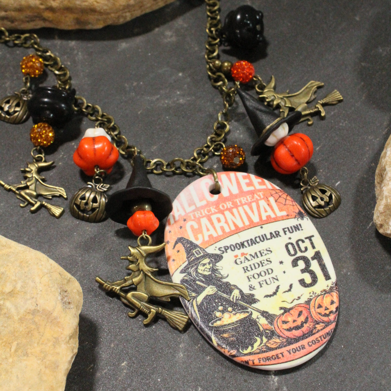 Spooktacular Fun Halloween Charm'd Necklace